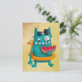 Summer Beach Monster Briefkaart (Staand voorkant)