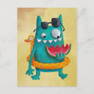 Summer Beach Monster Briefkaart