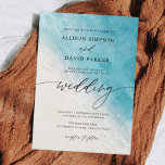 Summer Beach Nautical Wedding Invitations Kaart<br><div class="desc">Summer Beach Nautical Wedding Invitations</div>