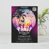 Summer Beach Night Event Party Bar Flyer Kaart (Staand voorkant)