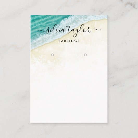 Summer Beach Ocean calligraphy Display card Visitekaartje (Voorkant)