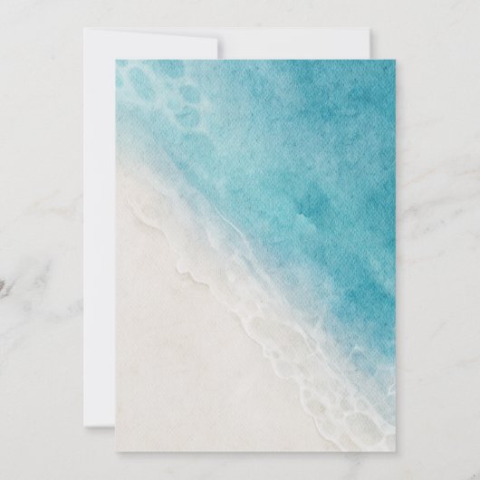 Summer Beach Ocean Coastal Blue Save The Date (Achterkant)