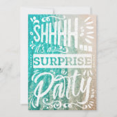 Summer Beach Ocean Shh Surprise Birthday Party Kaart (Voorkant)