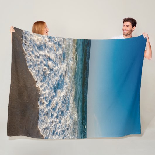 Summer Beach Ocean Waves Fleece Deken (In situ)