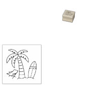 Summer Beach Palm Surfboard Rubberstempel (Gestempeld)