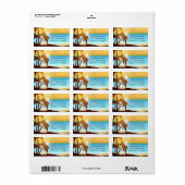 Summer Beach Palm Trees Aangepaste Adresetiketten Etiket (Full Sheet)