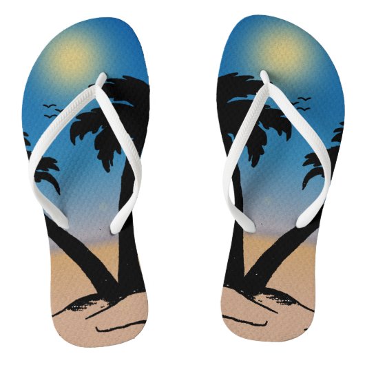 Summer Beach Palm Trees Teenslippers (Voetbed)