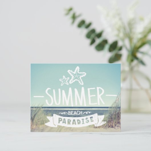 Summer Beach Paradise Briefkaart (Staand voorkant)
