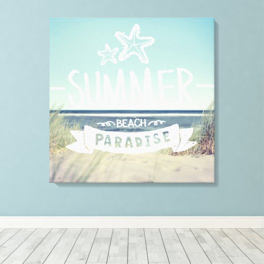 Summer Beach Paradise Canvas Afdruk (Insitu (Houten vloer))