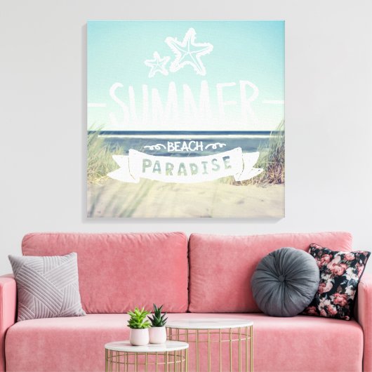 Summer Beach Paradise Canvas Afdruk (Insitu (Woonkamer))