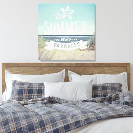 Summer Beach Paradise Canvas Afdruk (Insitu (Slaapkamer))