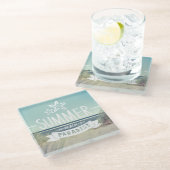 Summer Beach Paradise Glazen Onderzetter (Schuin)