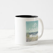 Summer Beach Paradise Tweekleurige Koffiemok (Voorkant rechts)