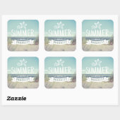 Summer Beach Paradise Vierkante Sticker (Vel)