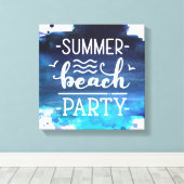 Summer Beach Party | Afdrukken Waterverf Canvas (Insitu (Houten vloer))