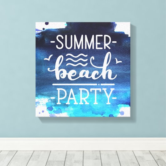 Summer Beach Party | Afdrukken Waterverf Canvas (Insitu (Houten vloer))