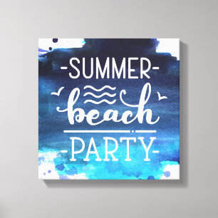 Summer Beach Party   Afdrukken Waterverf Canvas