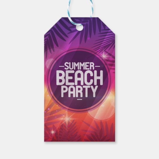 Summer Beach Party nacht Cadeaulabel (Voorkant)