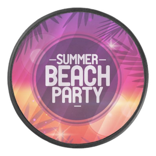 Summer Beach Party nacht Hockey Puck (Voorkant)