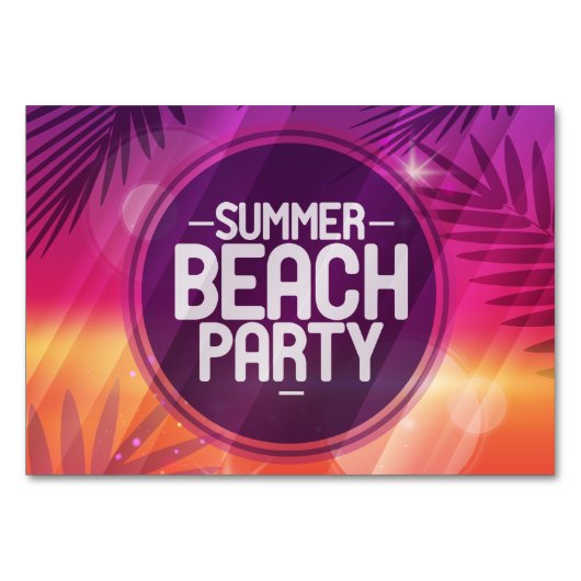 Summer Beach Party nacht Kaart (Voorkant)