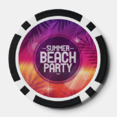 Summer Beach Party nacht Poker Chips (Achterkant)