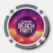 Summer Beach Party nacht Pokerchips (Achterkant)