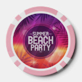 Summer Beach Party nacht Pokerchips (Achterkant)
