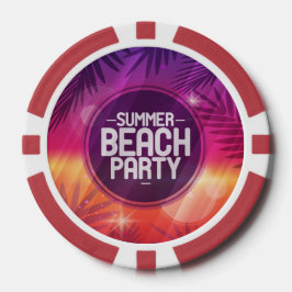 Summer Beach Party nacht Pokerchips