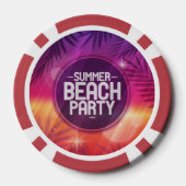 Summer Beach Party nacht Pokerchips (Achterkant)
