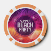 Summer Beach Party nacht Pokerchips (Achterkant)