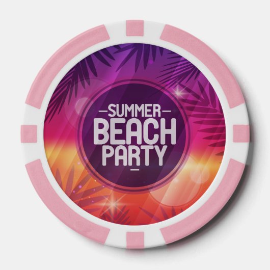 Summer Beach Party nacht Pokerchips (Voorkant)