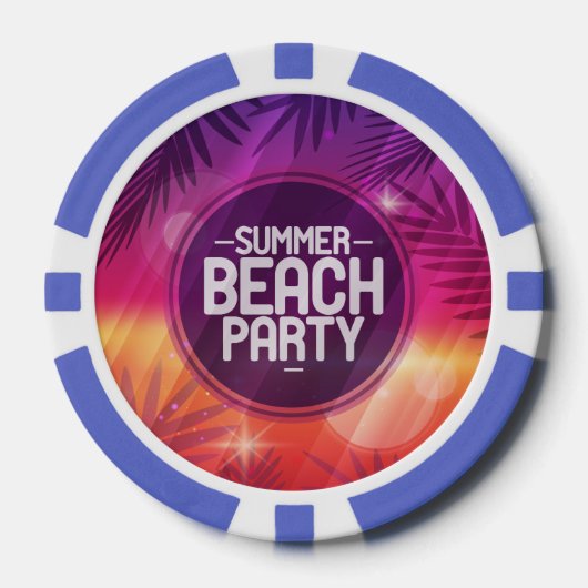 Summer Beach Party nacht Pokerchips (Voorkant)