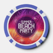 Summer Beach Party nacht Pokerchips (Achterkant)