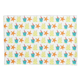 Summer Beach Party Sandcastle Starfish Pail Shovel Kussensloop