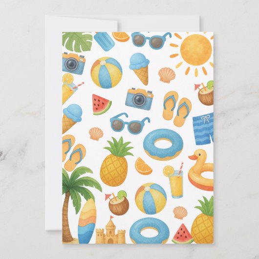 Summer Beach Party Time Capsule Note Bericht Kaart (Achterkant)