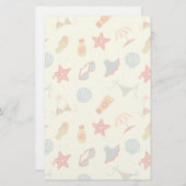 Summer Beach Pattern Briefpapier (Voorkant / Achterkant)