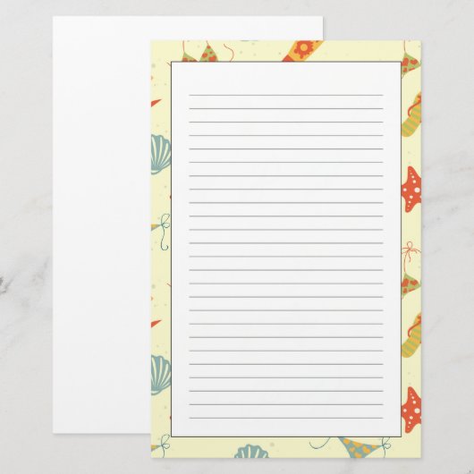 Summer Beach Pattern Briefpapier (Voorkant / Achterkant)