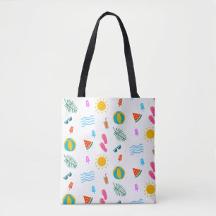 Summer Beach Pattern Canvas tas