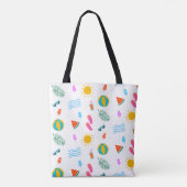 Summer Beach Pattern Canvas tas (Achterkant)