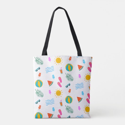 Summer Beach Pattern Canvas tas (Achterkant)