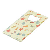 Summer Beach Pattern Creditkaart Flessenopener (Achterkant Gekanteld)