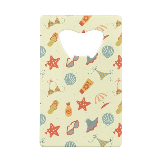 Summer Beach Pattern Creditkaart Flessenopener (Achterkant)