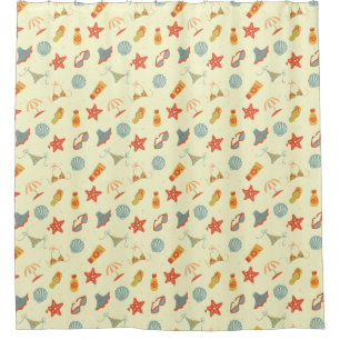 Summer Beach Pattern Douchegordijn
