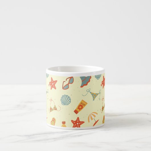 Summer Beach Pattern Espresso Kop (Voorkant)