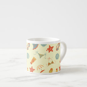 Summer Beach Pattern Espresso Kop