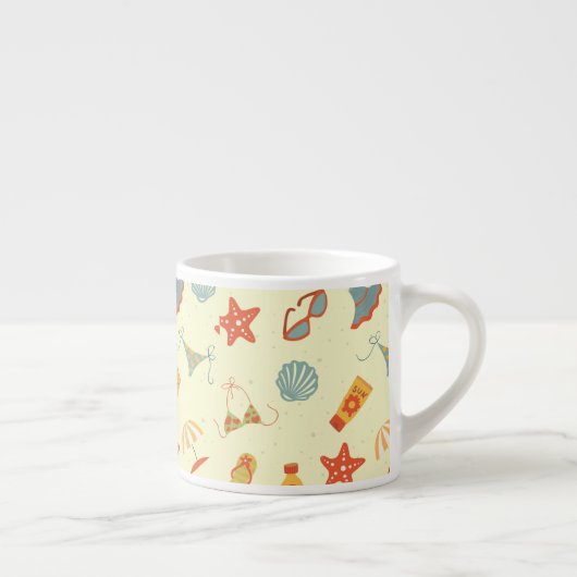Summer Beach Pattern Espresso Kop (Rechts)