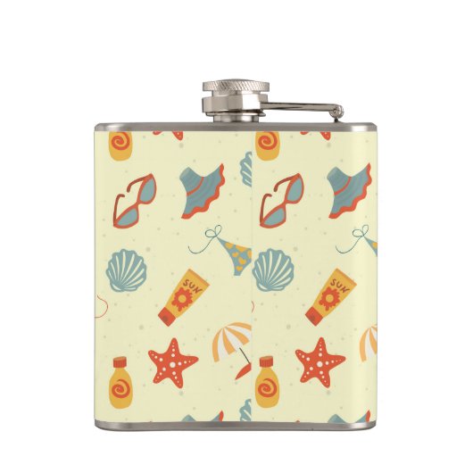 Summer Beach Pattern Heupfles (Achterkant)