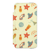 Summer Beach Pattern Incipio iPhone Portemonnee Hoesje (Voorkant Agenda)