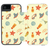 Summer Beach Pattern Incipio iPhone Portemonnee Hoesje (Agenda Open)
