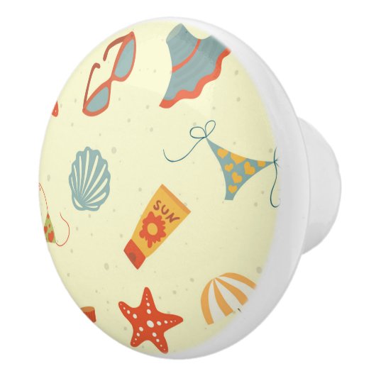 Summer Beach Pattern Keramische Knop (Rechts)